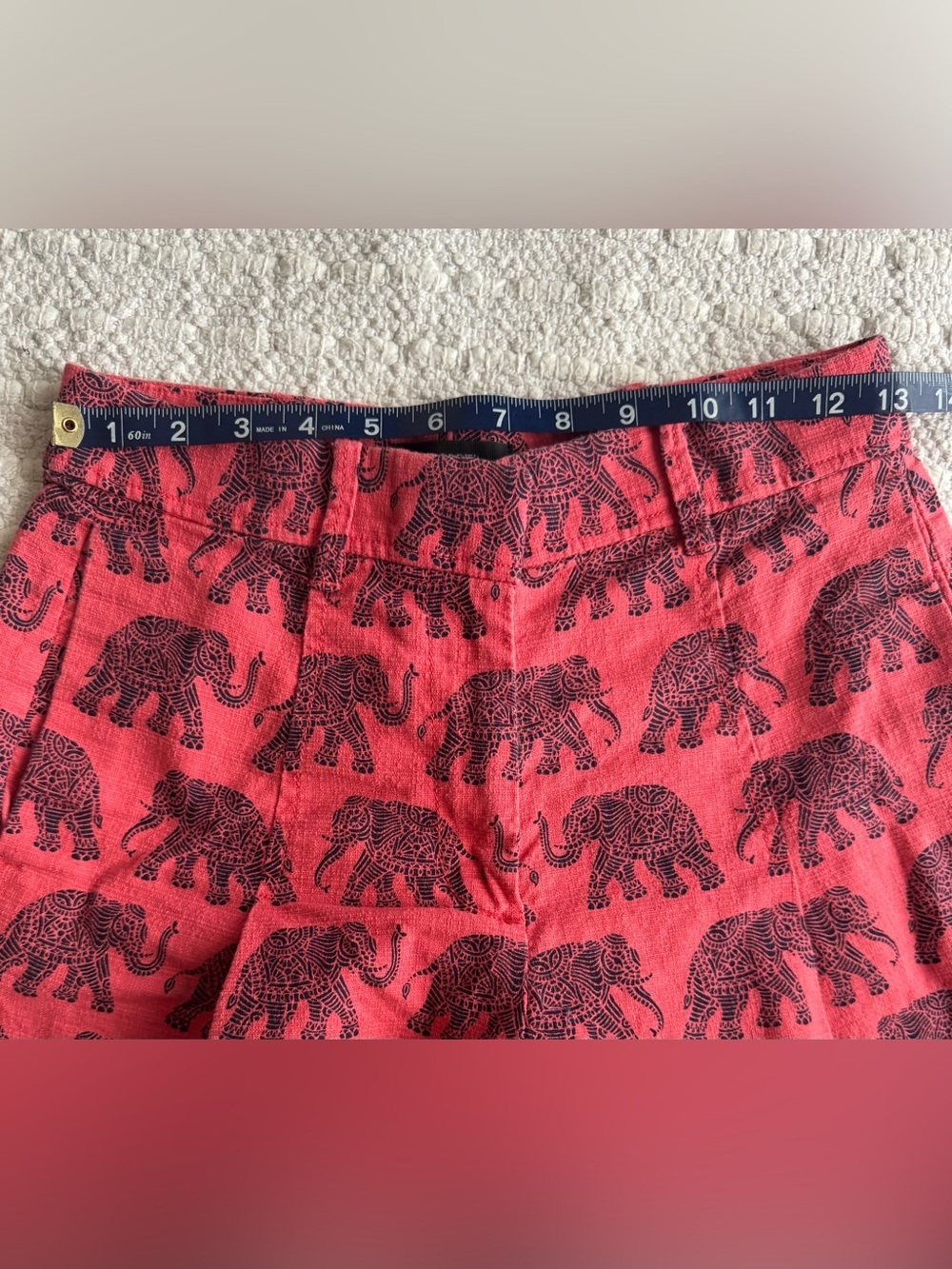 J. Crew high waist shorts with elephant print sz 2 - Picture 6 of 7